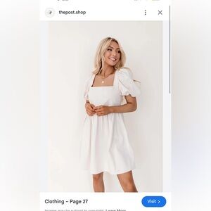 Lucy babydoll dress from the post - off white color with bow tie back